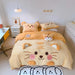 Adorable Cartoon Tiger Plush Kids Bedding Set - Cozy Winter Duvet Cover, Fleece Bed Sheet & Pillowcases