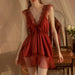 Elegant French Lace Chemise Nightgown for Women - Soft V-neck Sleepwear