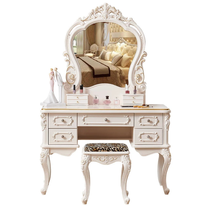 Chic European Minimalist Makeup Vanity Table