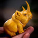 Handcrafted Wooden Wildlife Figurines: Distinctive Rhino, Hippo, and Elephant Decor for Home and Travel