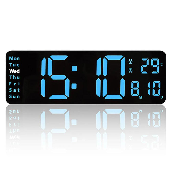 Oversized LED Digital Clock with Temperature, Calendar, and Dual Alarm Features for Modern Home and Office