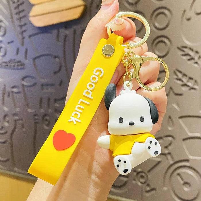 Sanrio Fruit Series Keychain Set - Adorable Kuromi, Cinnamoroll, and Pochacco Charms