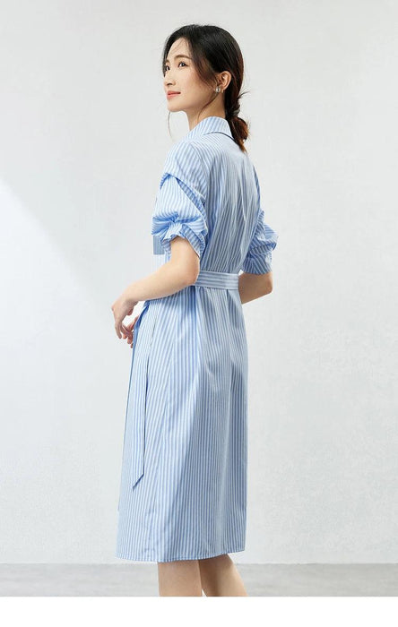 Chic Striped Summer Shirt Dress