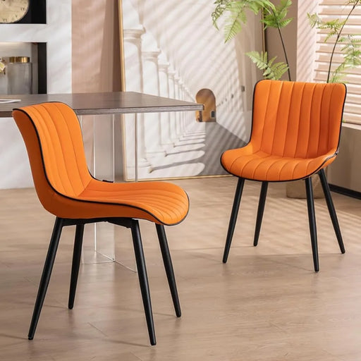 Contemporary Orange Dining Chairs Set: Elevate Your Home Dining Experience