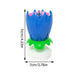 Musical Lotus Flower Birthday Candle with LED Lights and Rotating Action for Cakes and Cupcakes