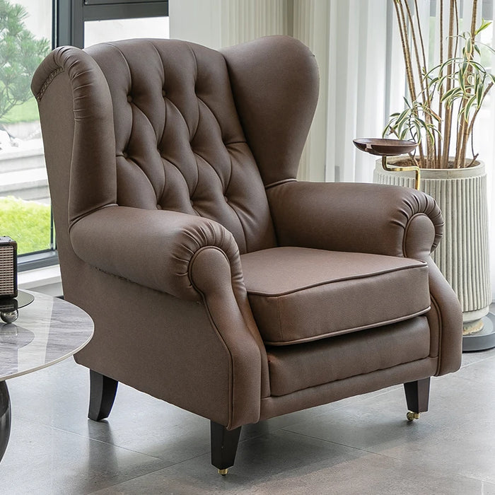 Elegant Leather Wingback Chair for Modern Living Areas