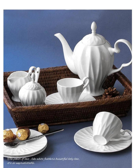 Elegant Royal 21-Piece Bone China Tea and Coffee Set with Intricate Design