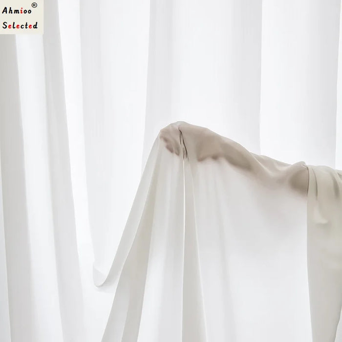 Modern Solid White Sheer Curtains