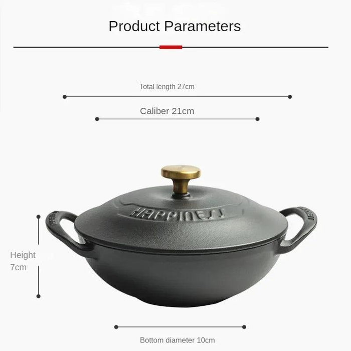 Heritage-Inspired Durable Cast Iron Soup Pot for Gourmet Slow Cooking