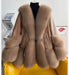 Winter Essential: Premium Fox Fur Coat - Elegant Design, Versatile Style
