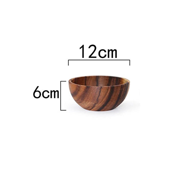 Artisanal Acacia Wood Serving Bowl - Japanese-Inspired Elegance for Culinary Delights