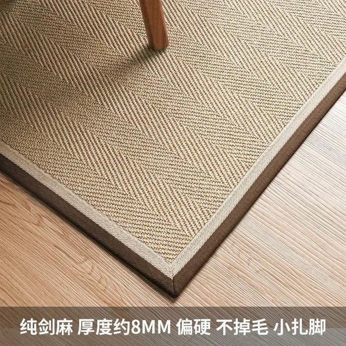 Vintage Chinese-Inspired 100% Sisal Tatami Floor Mat - Elegant 200x300cm Rug for Living Room, Bedroom, and Tea Table