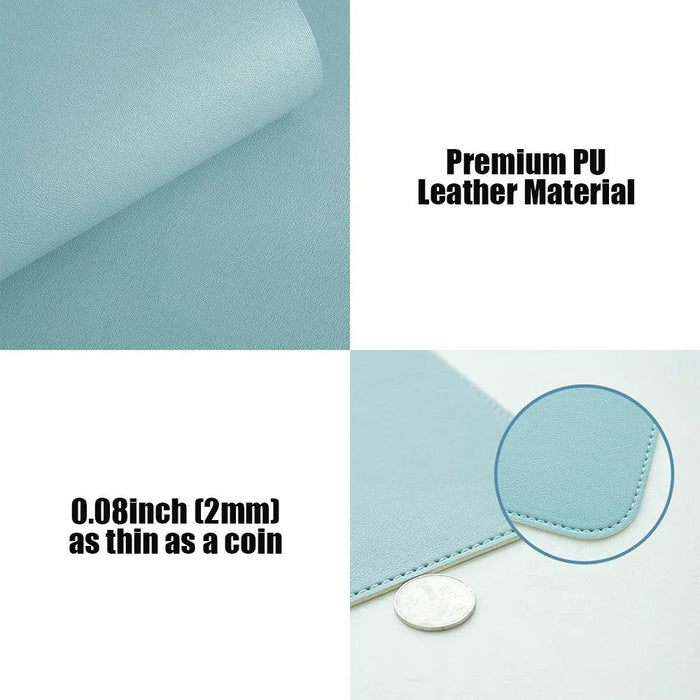 Premium Extra-Large Waterproof PU Leather Desk Protector - Multi-Purpose Mouse Pad for Office & Gaming with Anti-Slip Base