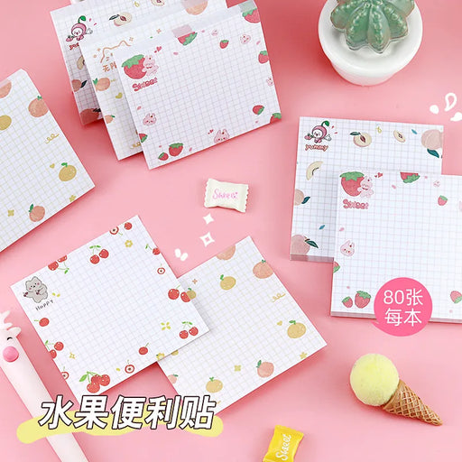 Whimsical Animal and Fruit Sticky Notes Set for Fun and Organized Productivity