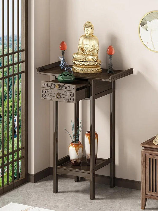 Classic Bamboo Entryway Table with Storage Drawer - Timeless Home Accent Furniture