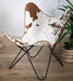 Vintage Elegance Cowhide Leather Folding Butterfly Chair