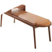 Elegant Leather-Upholstered Solid Wood Bench with Hidden Shoe Storage