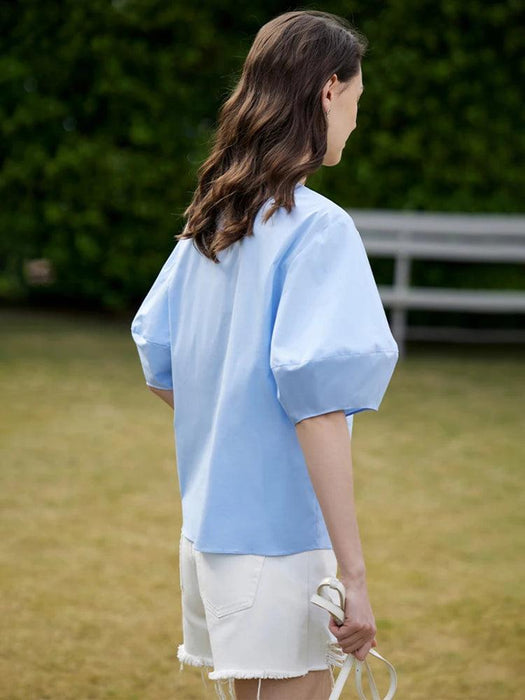 Chic White Lantern Sleeve Blouse - Timeless Style for Modern Women