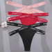 3-Pack Women's Sexy High Waist Cross Strap Cotton G-String Panties