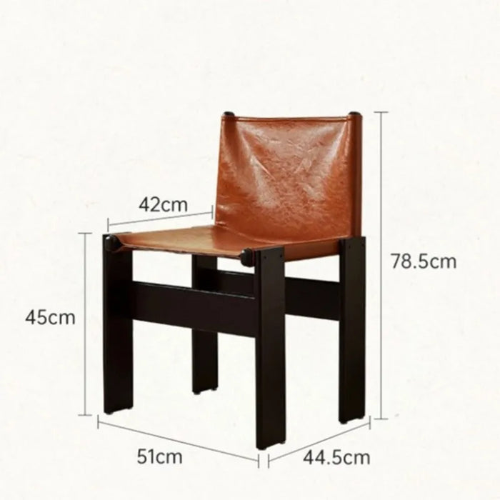 Elegance Collection Genuine Leather Dining Chair - Contemporary Nordic Style