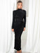 Chic Ruched Long Sleeve Turtleneck Maxi Dress for Women - Perfect for Autumn and Winter