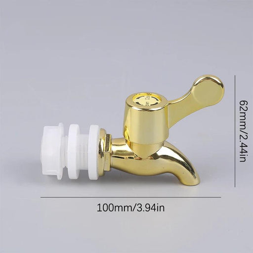 Golden Plastic Beverage Dispenser Spigot Tap - Stylish and Convenient Addition for Beverage Service