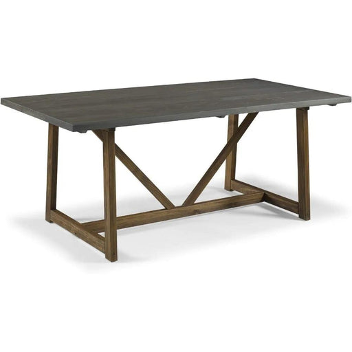 Charming Rustic Farmhouse Solid Pine Wood Dining Table - 72 Inch Modern Design in Grey/Brown for 6 Guests - 150 lbs Capacity