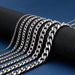 Modern Men's Stainless Steel Figaro Chain Necklace - Stylish Accessory for Any Event