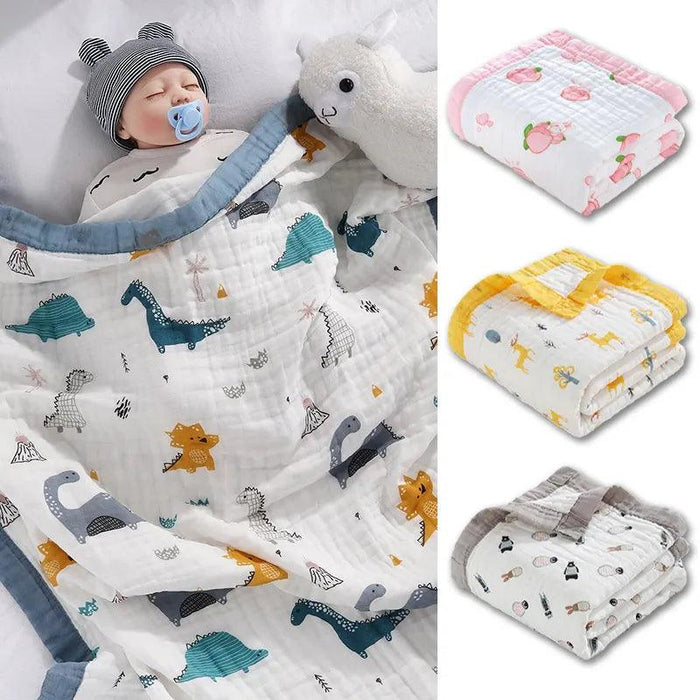 Charming Cartoon Cotton Swaddle Blanket for Infants - Multi-Functional Baby Wrap