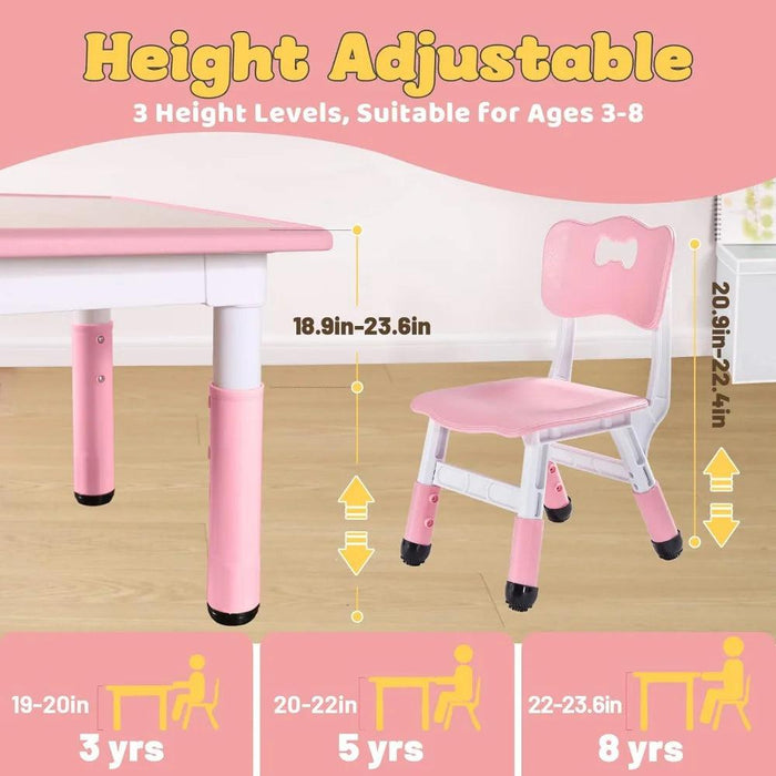 Versatile Adjustable Art Table and Chair Set for Kids - Perfect for Creative Fun and Easy Cleanup