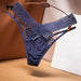 Elegant Women's Low Rise Ice Silk Thong with Chic Ribbons - Fashionable & Sporty Underwear