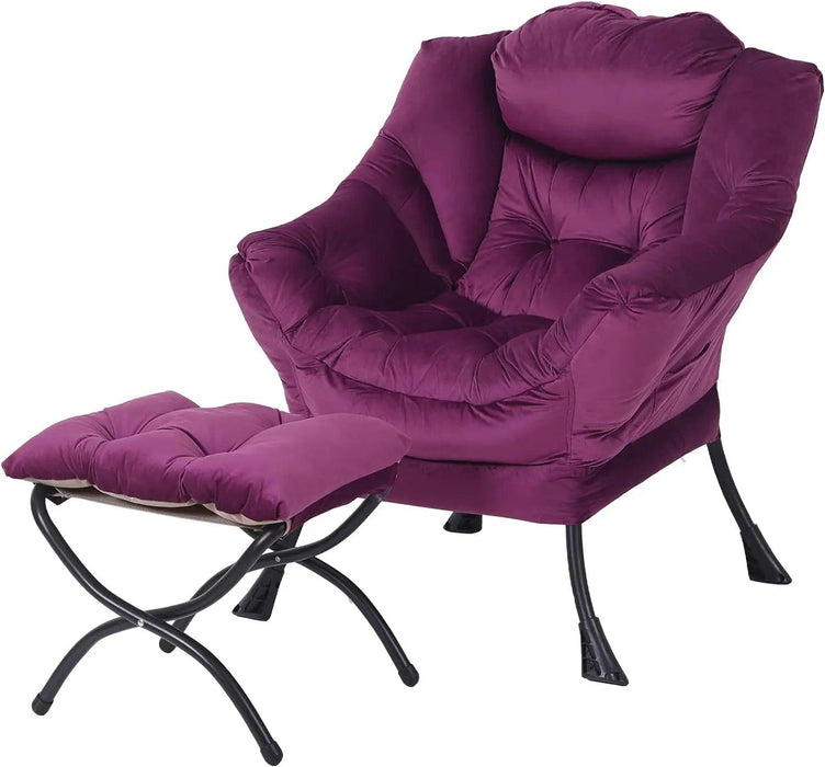 Elegant Lounge Chair Ensemble with Ottoman and Storage Compartment