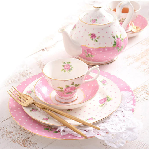 Nordic Pot Cup Saucer Set - Exquisite Bone China Tea Party Tableware for Luxurious Tea Moments
