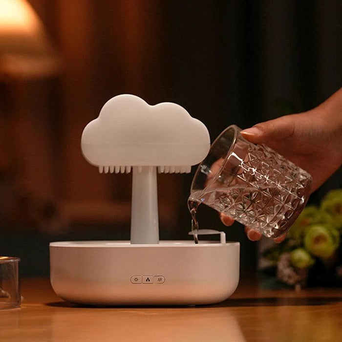 Aromatherapy Rain Cloud Humidifier with LED Night Light and Calming Raindrop Sounds