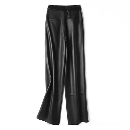 Luxurious High-Rise Leather Pants - Stylish Women's Spring & Autumn Ensemble