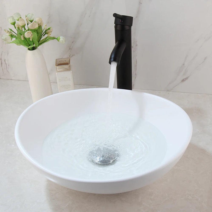 Artisan Hand-Painted Tempered Glass Sink Ensemble with Modern Chrome Faucet