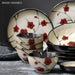 Handcrafted Plum Blossom Japanese Ceramic Dining Set - Elegant Plates and Bowls for Stylish Home Decor