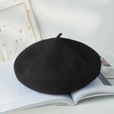 Chic French Wool Beret - Effortless Vintage Elegance for Women