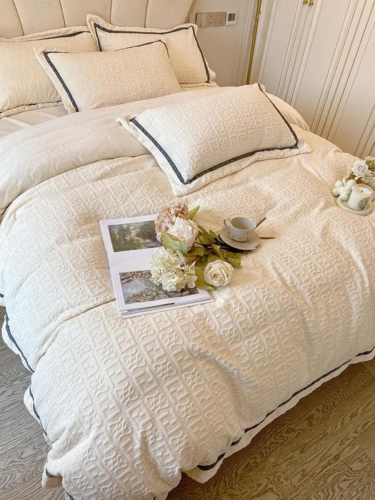 3D Plush Velvet Queen Duvet Cover Set of 4 pcs