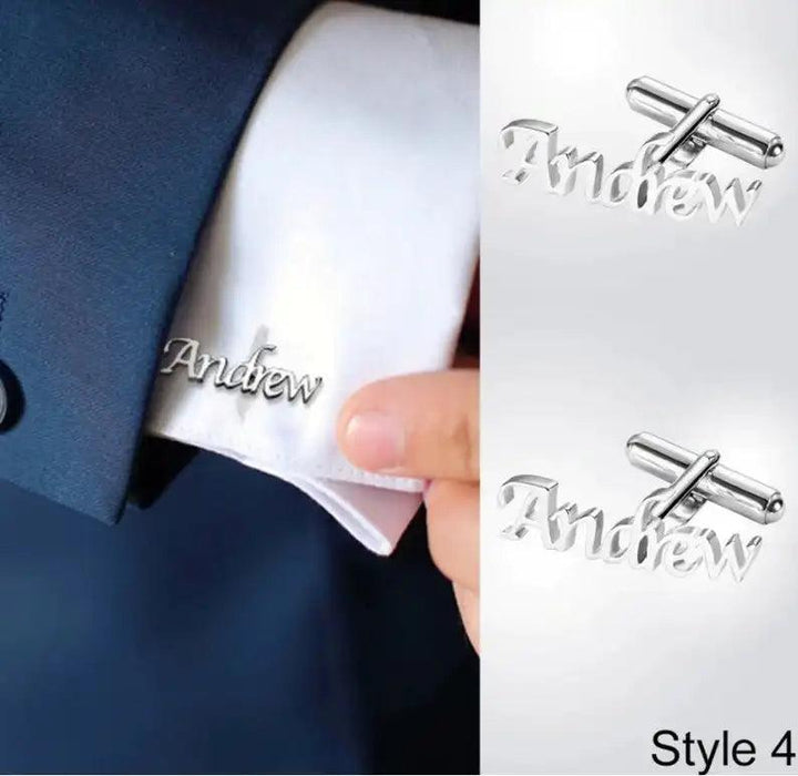 Personalized Stainless Steel Cufflinks for Men - Custom Engraved Elegance for Weddings and Gifts