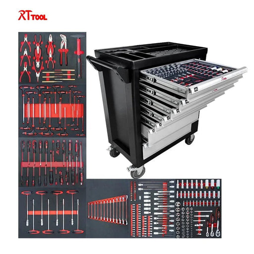 Customizable 260-Piece Auto Tool Trolley Cabinet for Ultimate Organization