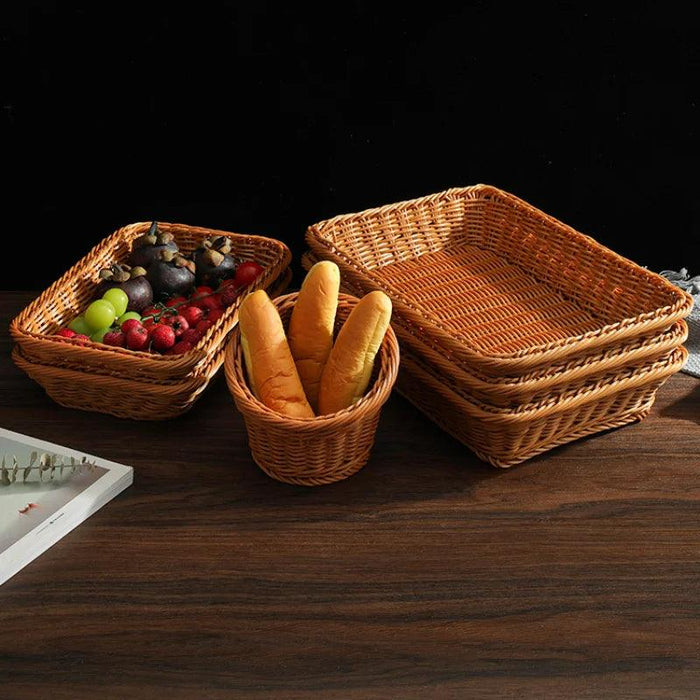 Elegant Imitation Rattan Snack and Dessert Serving Plate for Afternoon Gatherings