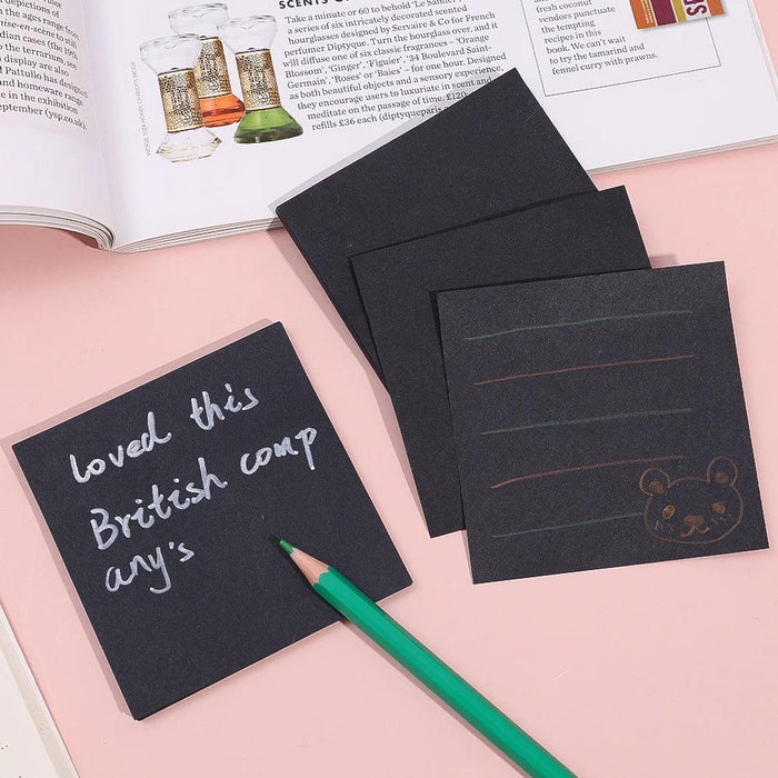 Sleek Black Sticky Note Collection - Perfect for Highlighting and More