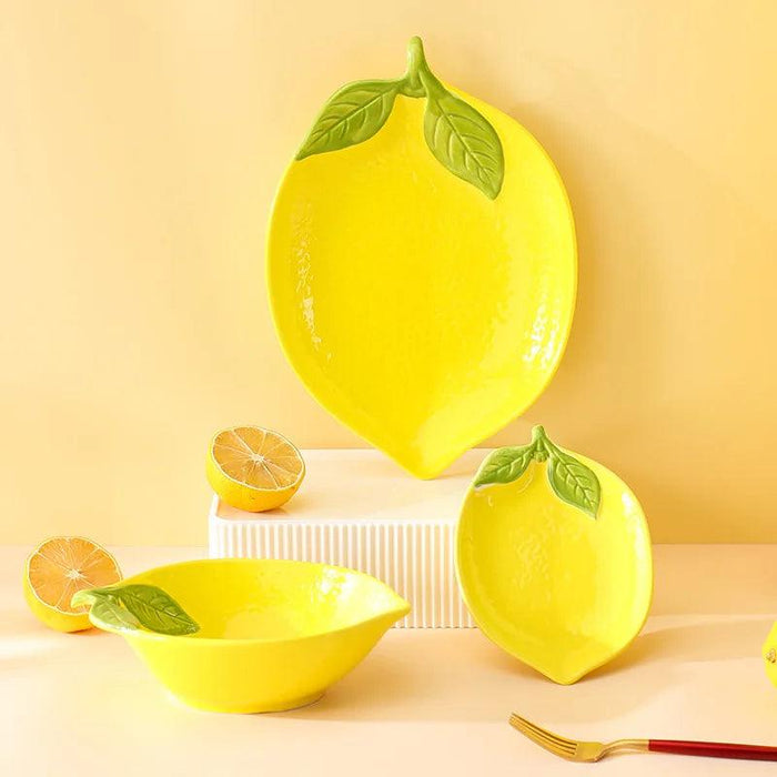 Whimsical Cartoon Lemon Ceramic Bowl for Salad, Soup, and Snacks - Fun Kitchen Dinnerware Accessory