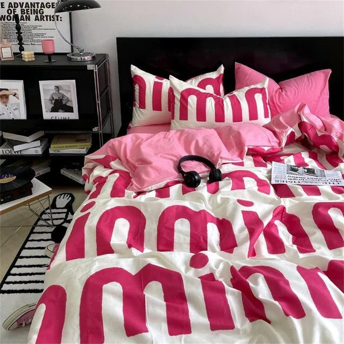 Korean Heart Bedding Set