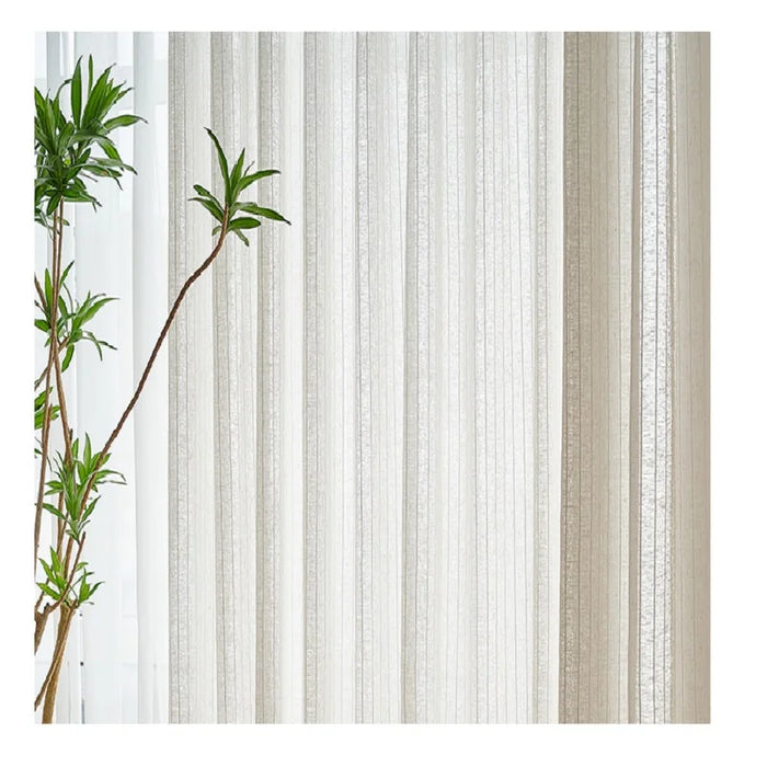 Elegant Japan Linen Striped Window Drapes