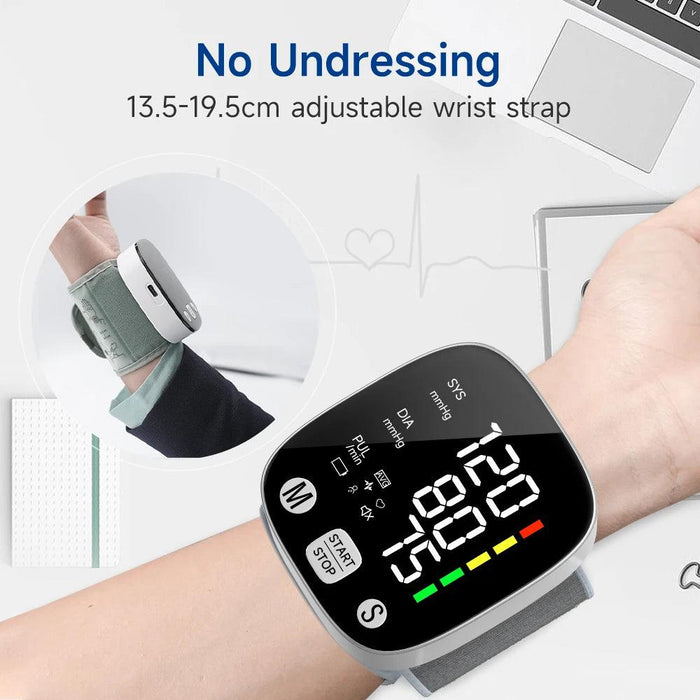 Revolutionary Multilingual LED Wrist Blood Pressure Monitor - Your All-in-One Health Assistant