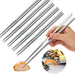 Elegant Non-Slip Stainless Steel Sushi Chopsticks Set for Asian Dining