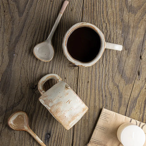 Vintage Japanese-Inspired Hand-Pinched Ceramic Coffee Cup