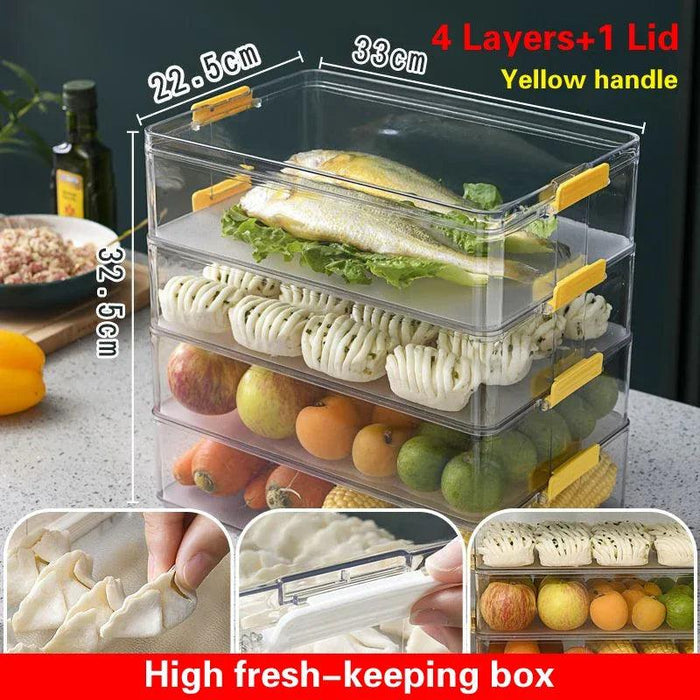 Kitchen Storage Solution Set: Freezer-Safe Box for Fresh Bread, Dumplings, and Vegetables